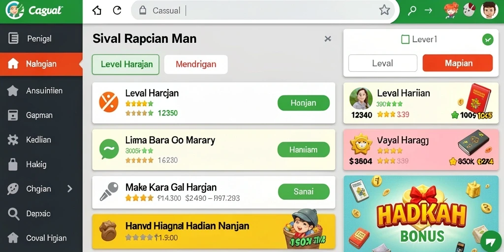 Screenshot menunjukkan antarmuka pengguna yang menarik.